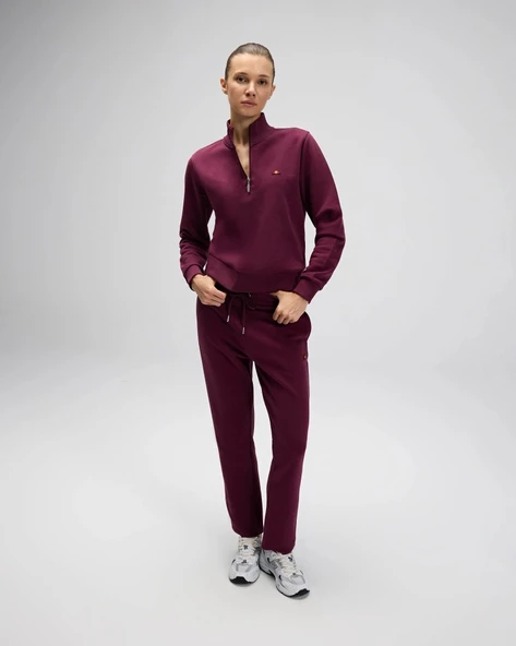 Ellesse EF557-BRD Kadın Bordo Yarı Fermuarlı Sweat - Resim 8