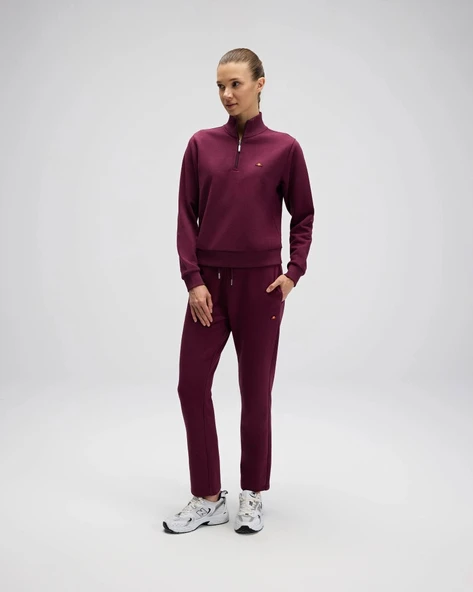 Ellesse EF557-BRD Kadın Bordo Yarı Fermuarlı Sweat - Resim 14