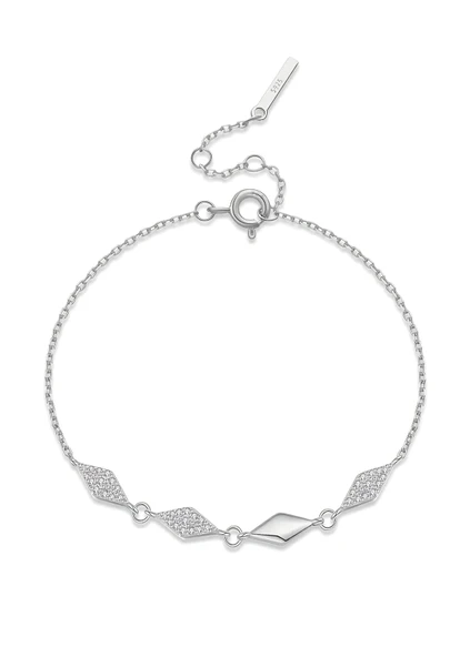 Zarif Geometri 925 Ayar Kadın Gümüş Bileklik ürün görseli