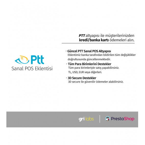 PrestaShop - PTT Sanal POS Modülü - 2