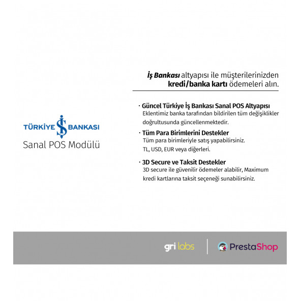 PrestaShop - Türkiye İş Bankası Sanal POS Modülü - Resim 2