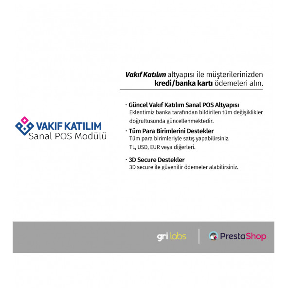 PrestaShop- VAKIF KATILIM Sanal POS Modülü - 2
