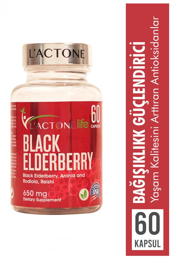 Lactonelife Black Elderberry 650 mg / 60 Kapsül
