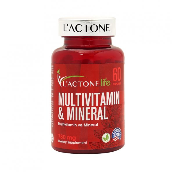 L’actone Multivitamin ve Mineral 780 mg / 60 Kapsül