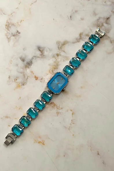 Aosta Mavi Taşlı Kadın Kol Saati - 4