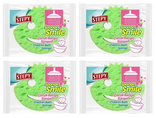 Stepy Sponge Smile Çocuk Banyo Süngeri x 4 Paket ürün görseli