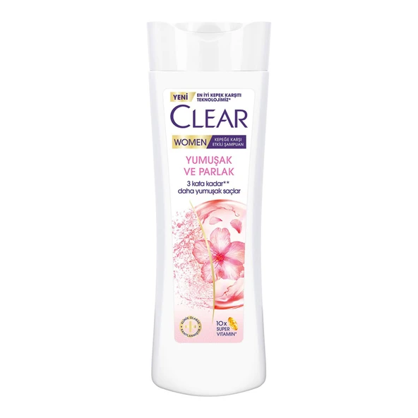 Clear Women Kepeğe Karşı Etkili Şampuan Yumuşak Parlak Kiraz Çiçeği Esansı  Keratin 350 ml - 1