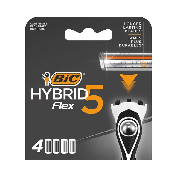 BIC Hybrid 5 Flex Tıraş Bıçağı Yedek Kartuşu 4'lü ürün görseli 1