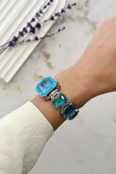 Aosta Mavi Taşlı Kadın Kol Saati - 2