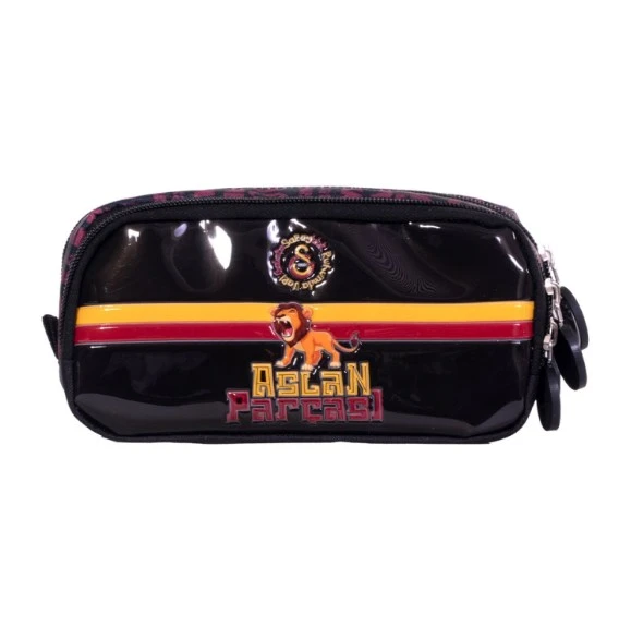 Galatasaray Orijinal Kalemlik  Aslan Parçalsı Logo Baskılı Çift Gözlü Kalem Kutusu