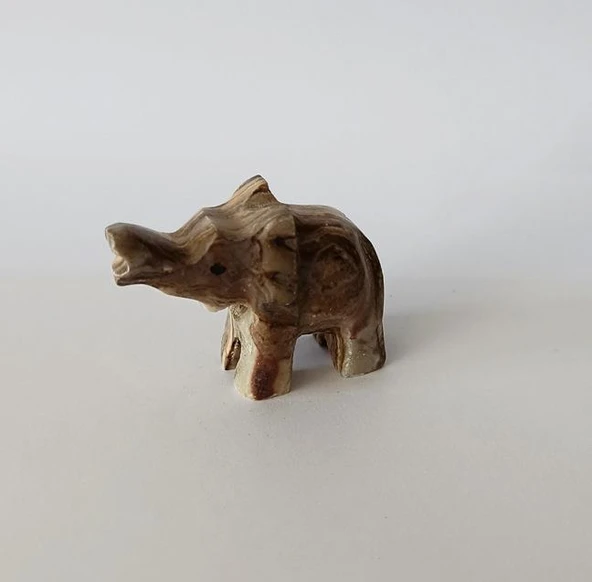 Fil Oniks Taşı Biblo Mermer Onix Ev Ofis Dekor Masa Süsü - Resim 4