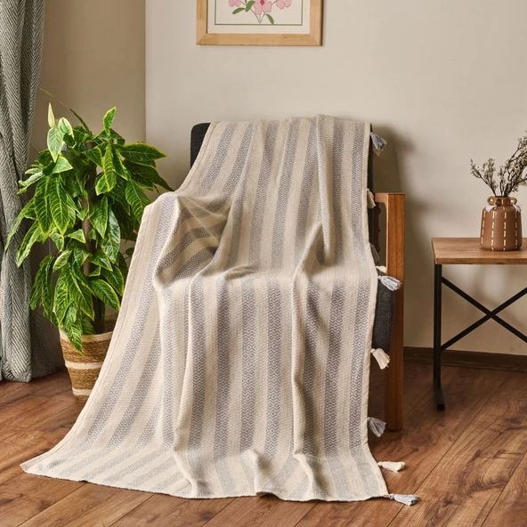 Soft Hill Koltuk Örtüsü - Gri - 115x200 cm ürün görseli 1