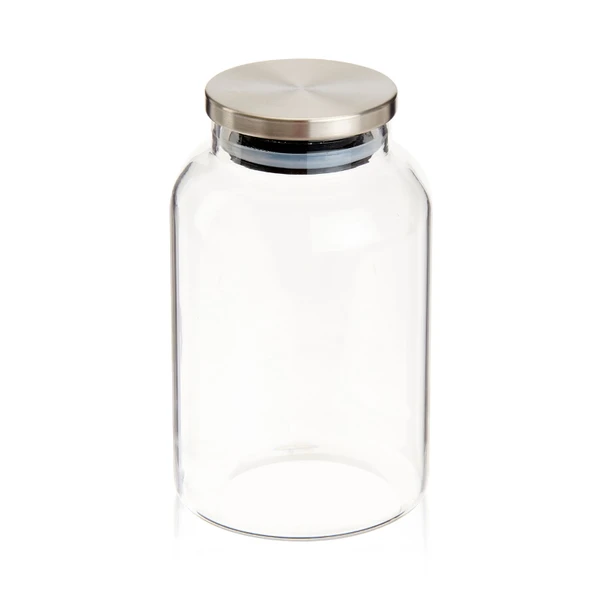 Home Borosilikat Cam Kavanoz - Şeffaf - 9x14 cm - Resim 3