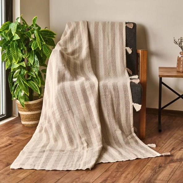 Soft Hill Koltuk Örtüsü - Bej - 115x200 cm ürün görseli