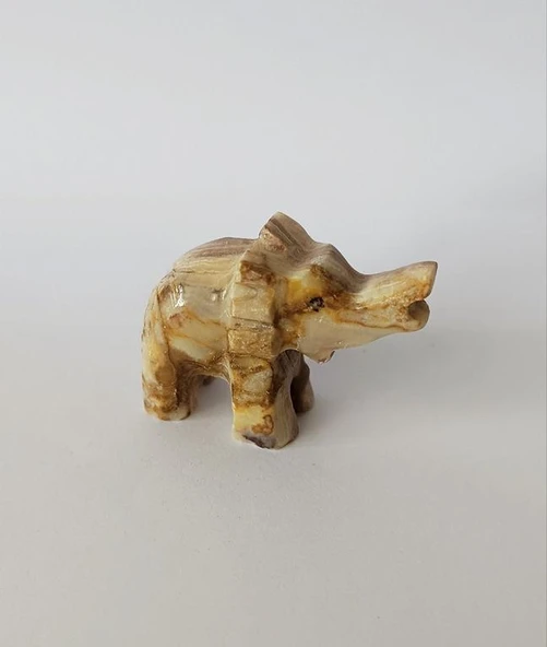 Fil Oniks Taşı Biblo Mermer Onix Ev Ofis Dekor Masa Süsü - Resim 6