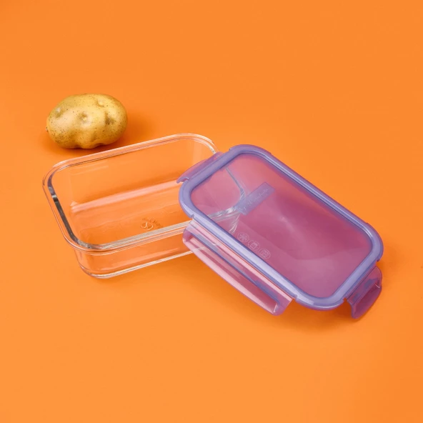 LockieLock Saklama Kabı - Şeffaf / Mavi - 1030 ml - 2