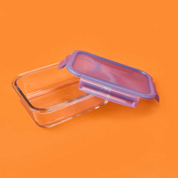 LockieLock Saklama Kabı - Şeffaf / Mavi - 1030 ml - 3