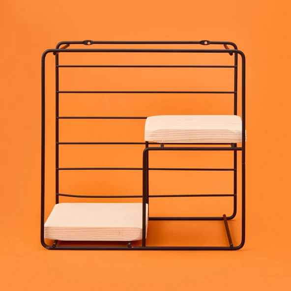 Dekoratif Dörtgen Raf - Siyah - 30 cm ürün görseli