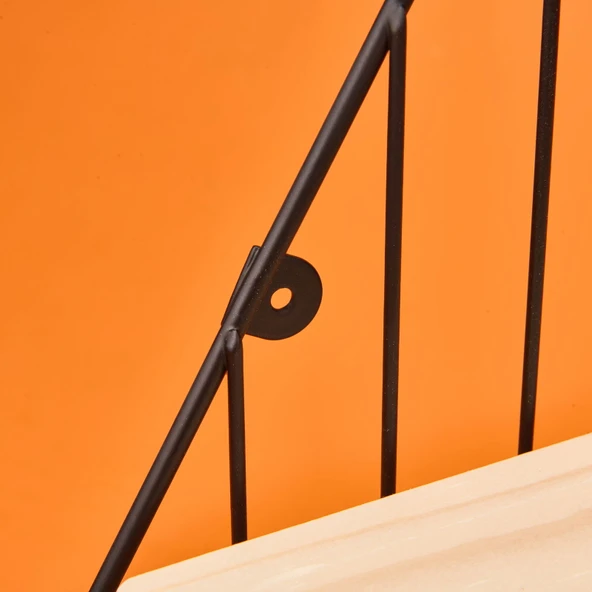 Dekoratif Altıgen Raf - Siyah - 30 cm - Resim 3