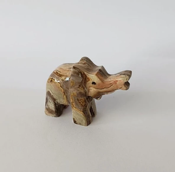 Fil Oniks Taşı Biblo Mermer Onix Ev Ofis Dekor Masa Süsü - Resim 5