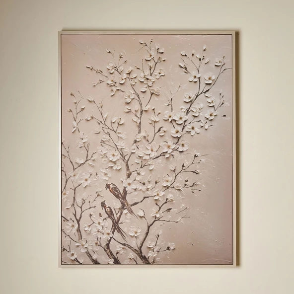 Deco Bloom Kanvas Tablo - Krem - 100x75 cm - Resim 2