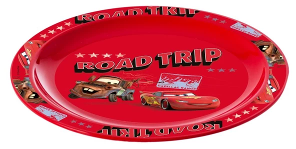 Herevin Erkek Çocuk Cars Road Trip Plastik Tabak - Piknik, Parti, Okul