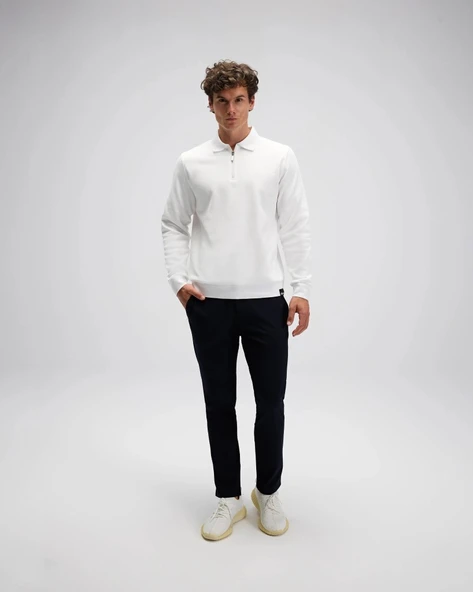 ELLESSE EM602-BG Erkek Bej Yarım Fermuarlı Polo Sweat - 4