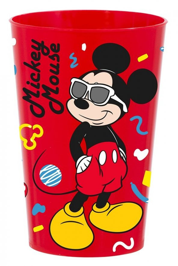 Herevin 340 ml Mickey Mouse Kırmızı PP Bardak - Erkek Çocuk - Okul, Parti, Piknik - 1