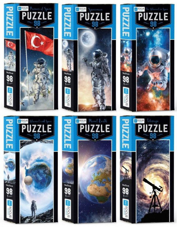 BlueFocus 98 Parçalık Uzay ve Astronot Çocuk ve Yetişkin Puzzle