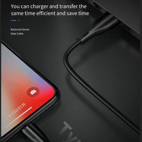 Joyroom S-M405 2.4A Type-C Şarj ve Data Kablosu PVC 2M Siyah - Resim 4