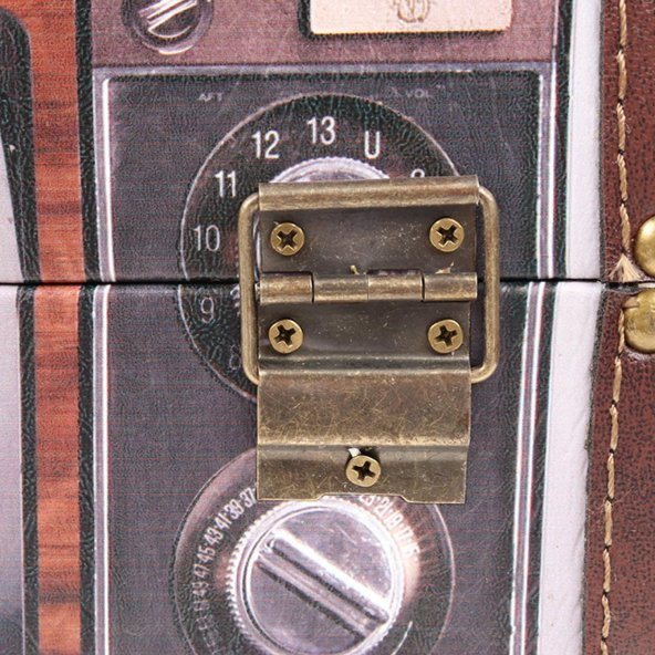 AHŞAP RETRO TELEVİZYON TASARIM KAPAKLI KUTU - 7