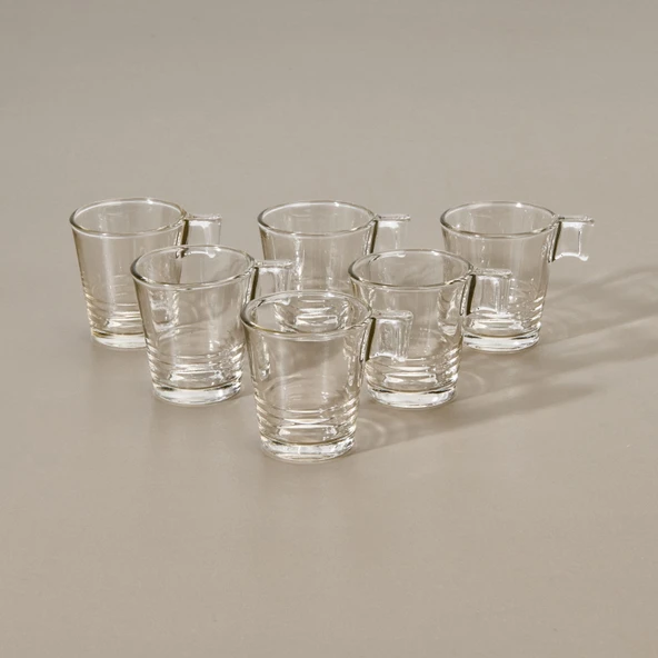In Love Napoli 6'lı Espresso Fincanı - Şeffaf - 90 ml - Resim 2