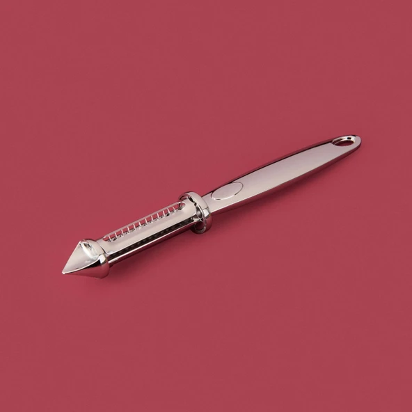 Çift Bıçaklı Yan Soyacak - Gümüş - 18 cm - Resim 3