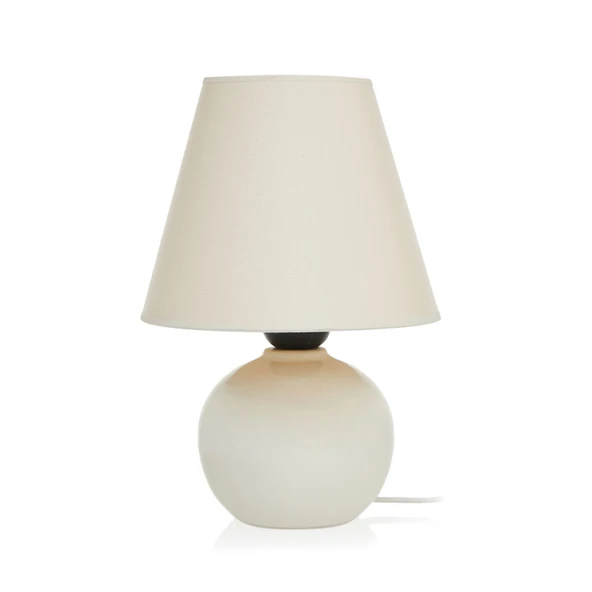 Luce 12'lik Top Abajur Küçük Seramik - Beyaz / Krem - Resim 3