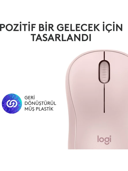 Logitech M240 Sessiz Kompakt Kablosuz Bluetooth Mouse - Pembe - 3