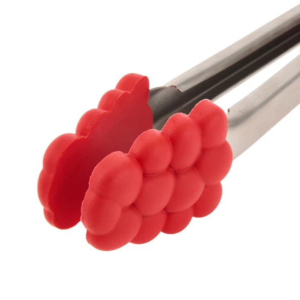 With Love Metal Saplı Silikon Uçlu Uzun Servis Maşası - Asorti - 28 cm - Resim 3