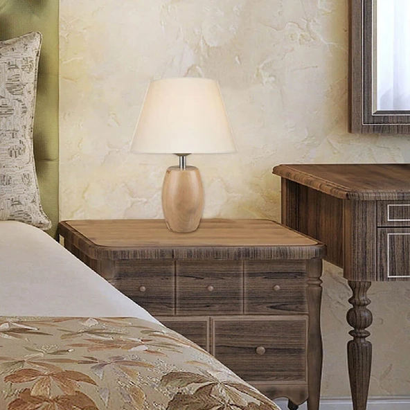 Top Abajur - Kayın Ayak / Krem Şapka ürün görseli 1