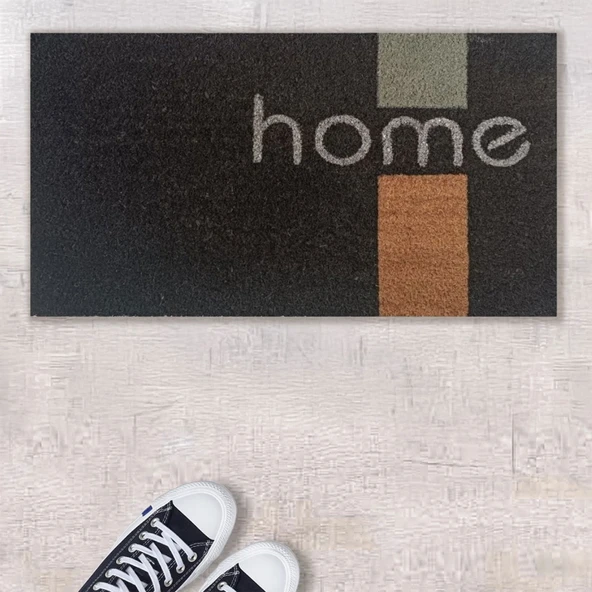 Home Koko Geometrik Home Desenli Kapı Paspası - Siyah - 35x60 cm ürün görseli 1