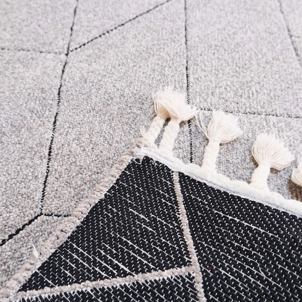 İskandinav Bukle Shaggy - Gri -120x180 cm - Resim 3