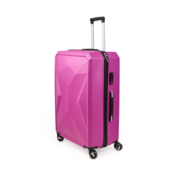 Travel Star Büyük Boy ABS Valiz - Pembe - 76x52x30 cm - Resim 3