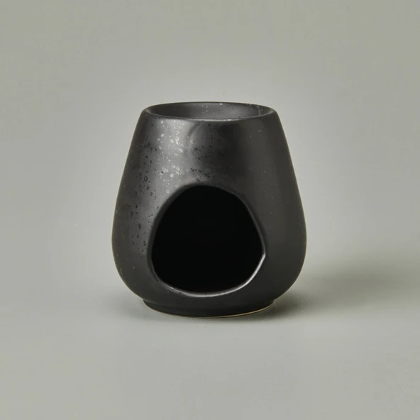 Deco Enyo Seramik Buhurdanlık - Mat Siyah - 11 cm - 2