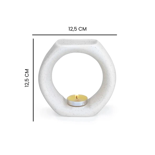 Deco Aisa Seramik Buhurdanlık - Krem - 12.5 cm - 3