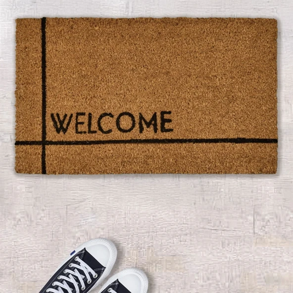 Home Welcome Kapı Önü Paspası - Bej - 35x60 cm ürün görseli