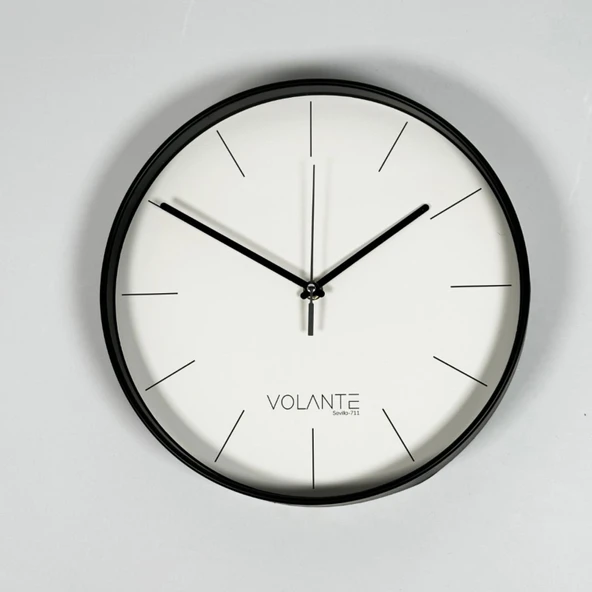 Lofty Duvar Saati - Siyah / Beyaz - 30 cm - Resim 3