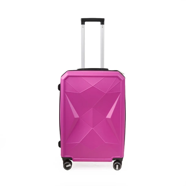 Travel Star Orta Boy ABS Valiz - Pembe - 66x45x26 cm ürün görseli