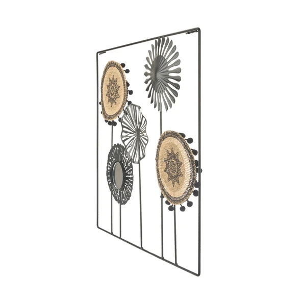 Deco Etnik Metal Tablo - Siyah / Kahverengi - 45 cm - Resim 2