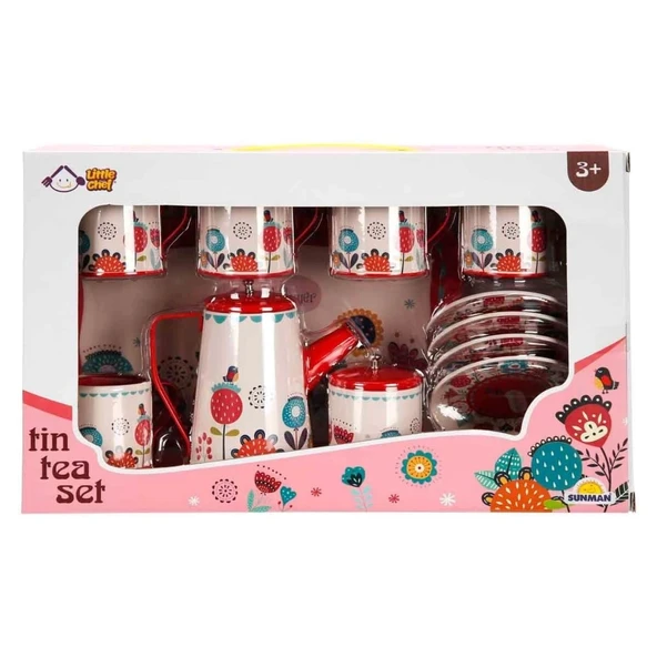 Eğitici Çocuk 4939 SUN-YFN-LCH-METAL ÇAY SETİ ÇİÇEK DSN 2A 12PRÇ - 5