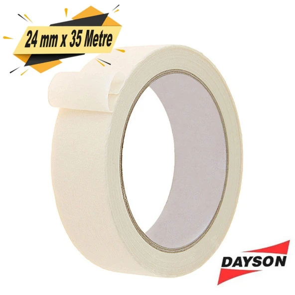 Dayson Maskeleme Bandı Kağıt Bant Beyaz 24 mm x 35 Metre