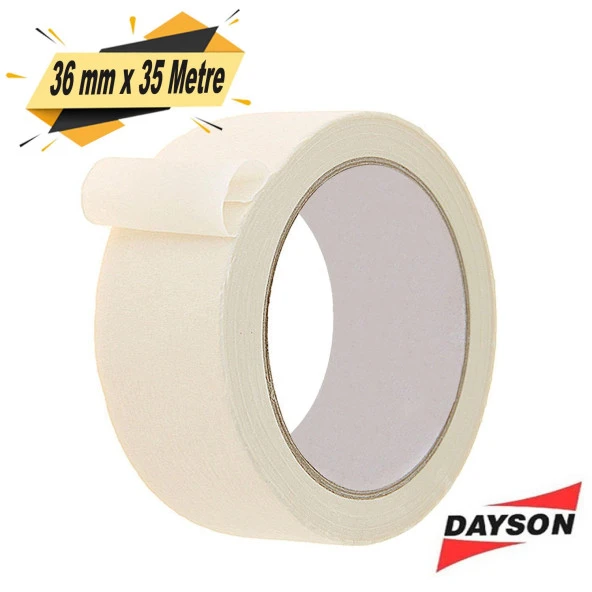 Dayson Maskeleme Bandı Kağıt Bant Beyaz 36 mm x 35 Metre