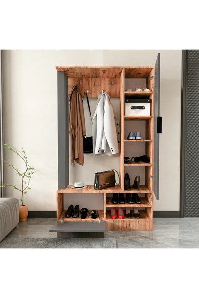 TUMBLERA Virgo Pine Portmanto Vestiyer 8 Bölmeli Ayakkabılık - 5